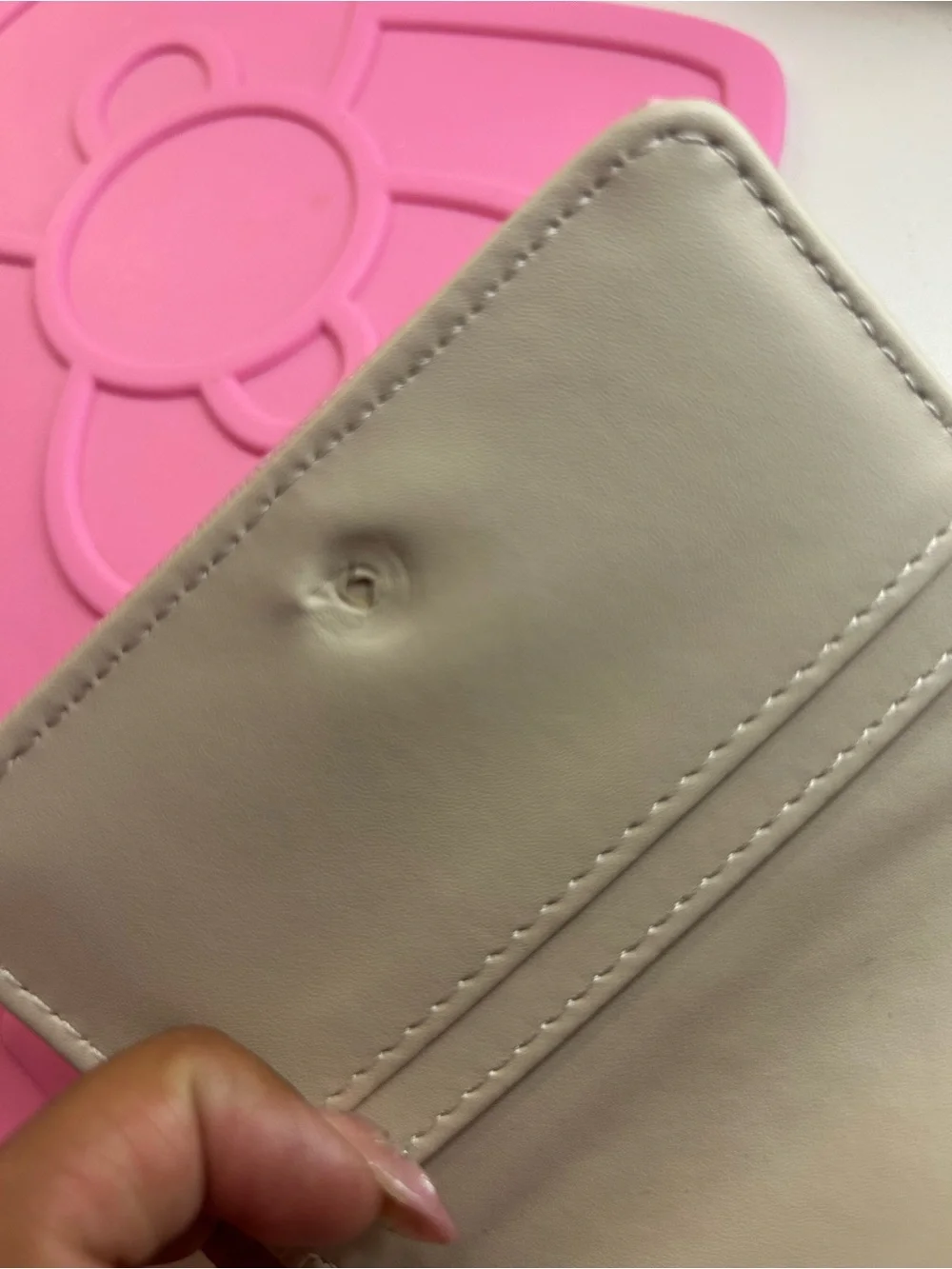 Juicy Couture Cream Quilted Card Holder with Gold Hardware/ Broken